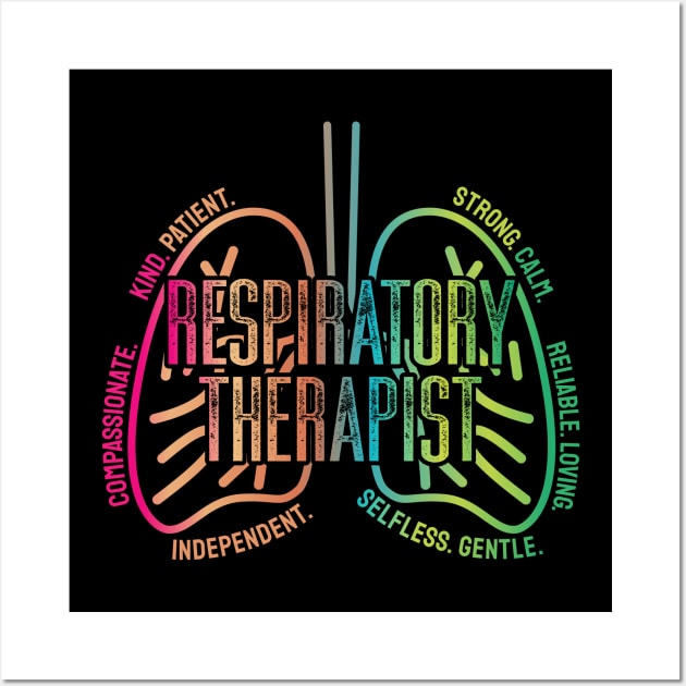 Respiratory Therapist Rt Care Week Colorful Wall Art by tiden.nyska